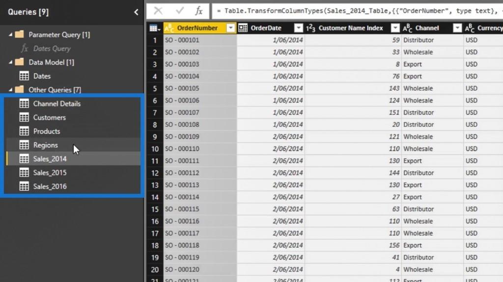 محرر Power Query: استعلامات مرحلية