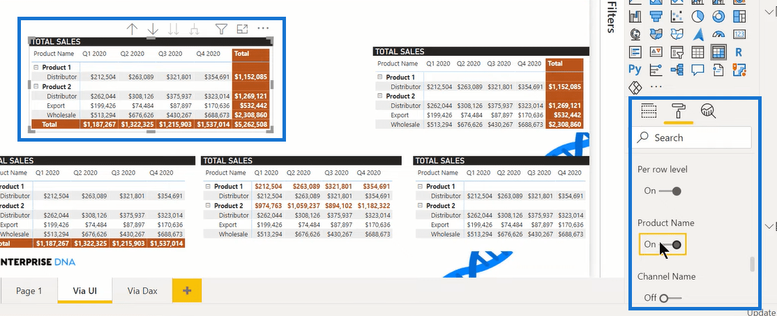 Matrix Visual In LuckyTemplates : contrôle des totaux et des sous-totaux