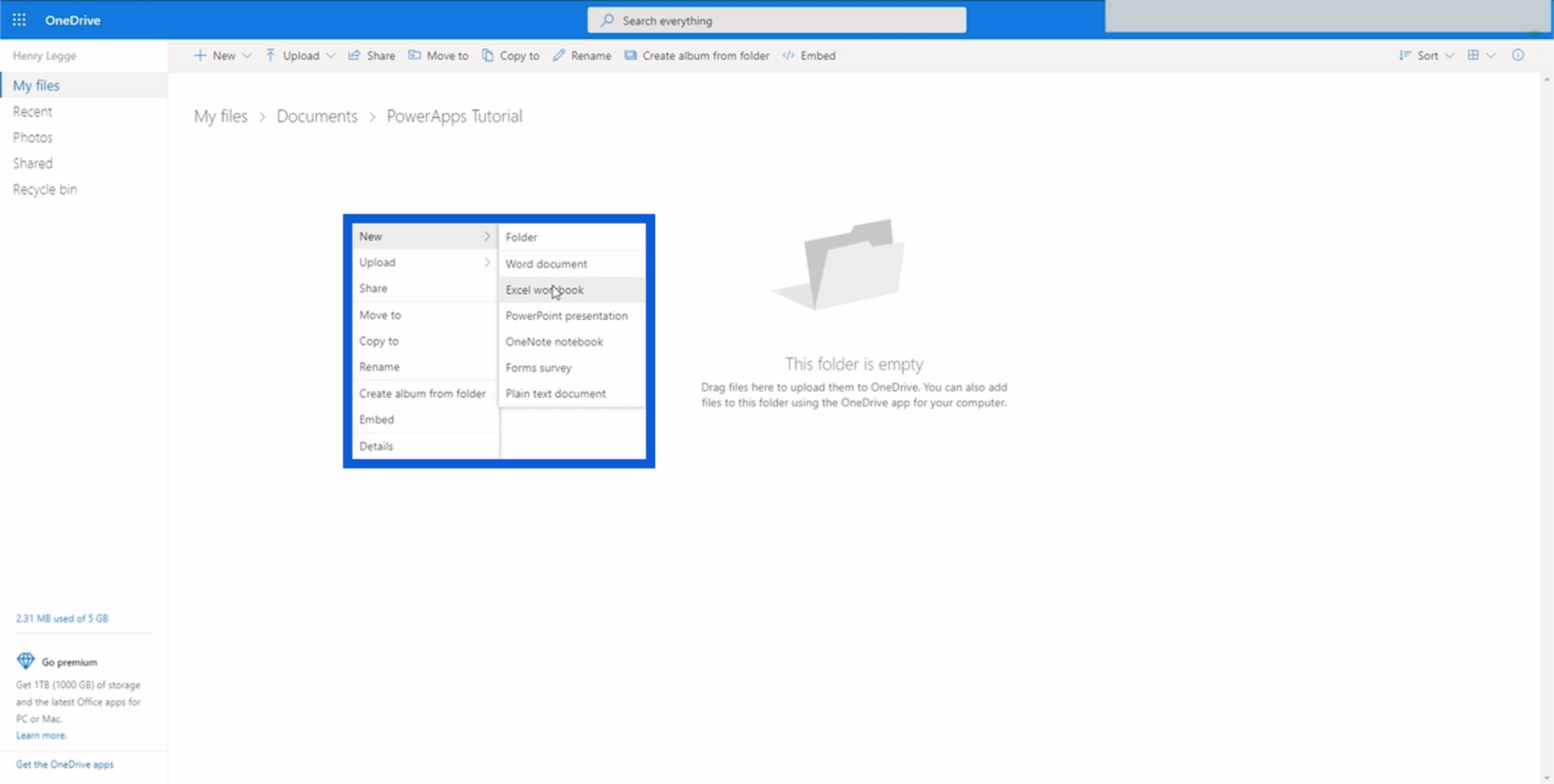 Power Apps-omgeving instellen: verbinding maken met OneDrive en Google Drive