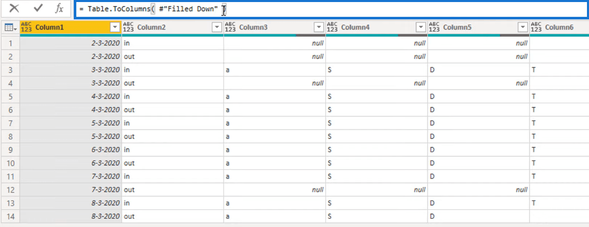 Transformer la disposition du type de calendrier en format tabulaire dans LuckyTemplates à l'aide de l'éditeur de requête