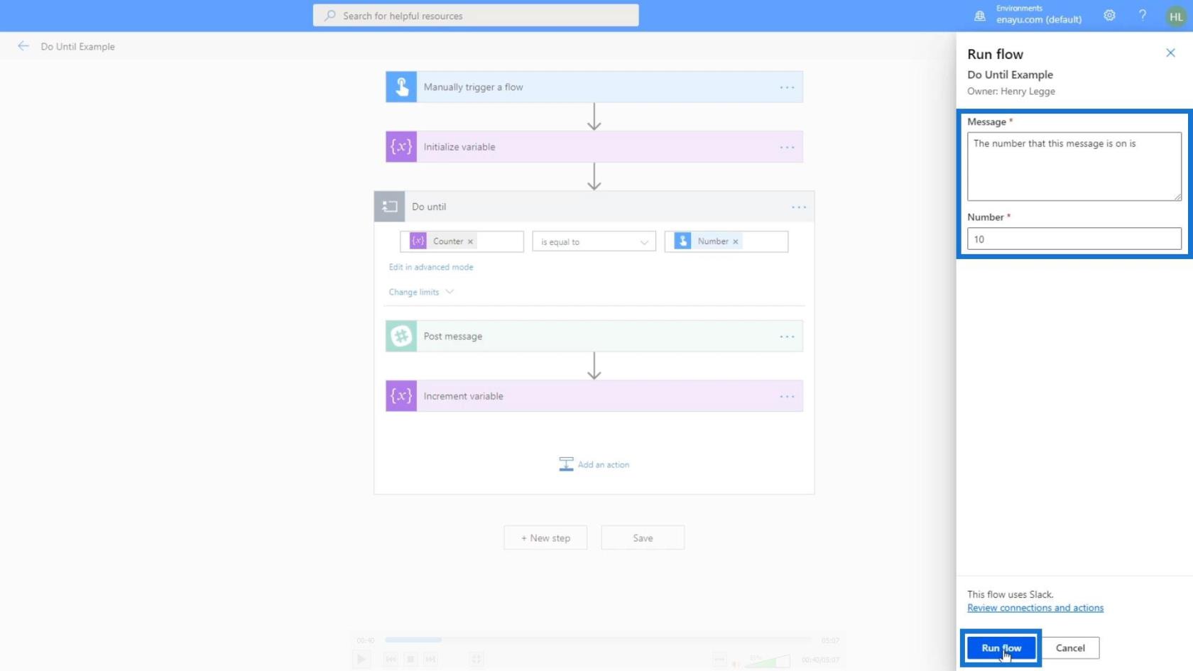 Faire jusqu'au contrôle de boucle dans Power Automate