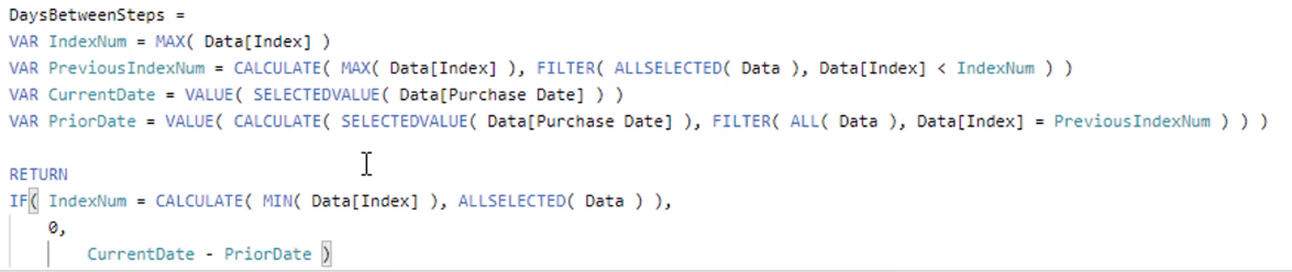 Comment calculer la différence en jours entre les achats à l'aide de DAX dans LuckyTemplates