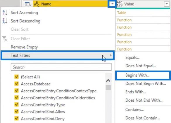 Fonctions Power Query, mots-clés et identificateurs