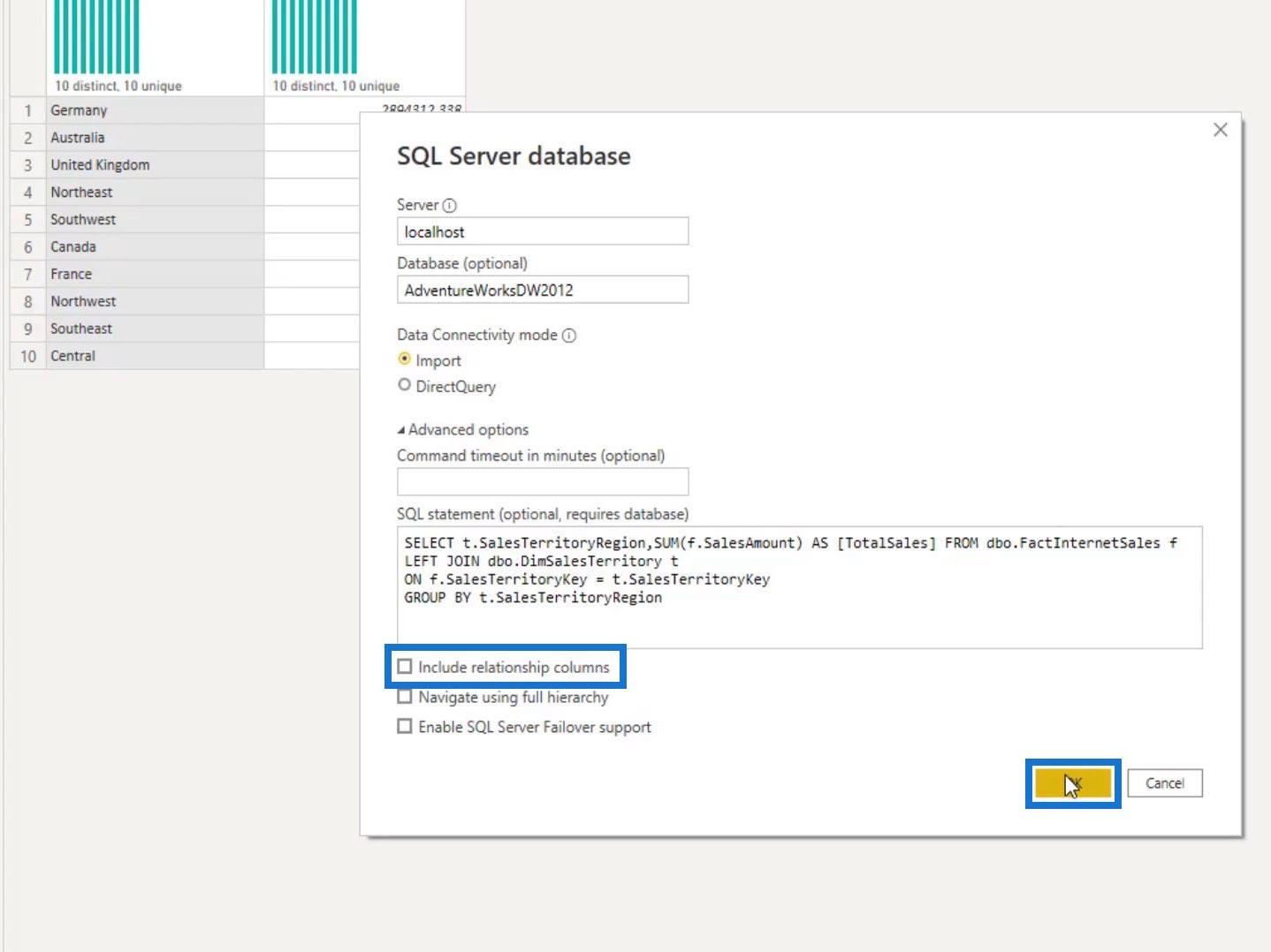 查詢折疊和連接到 SQL Server