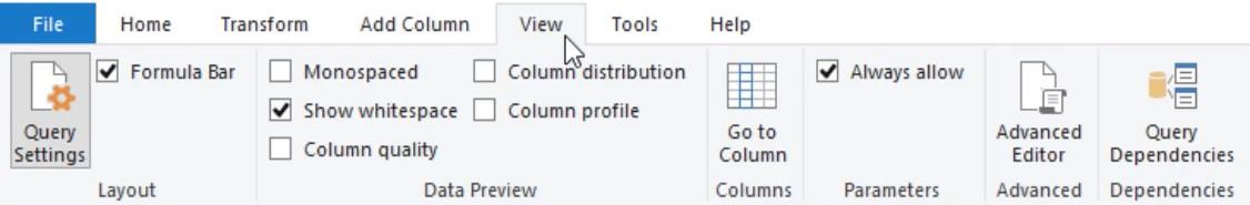 Outils, onglets et interface utilisateur Power Query