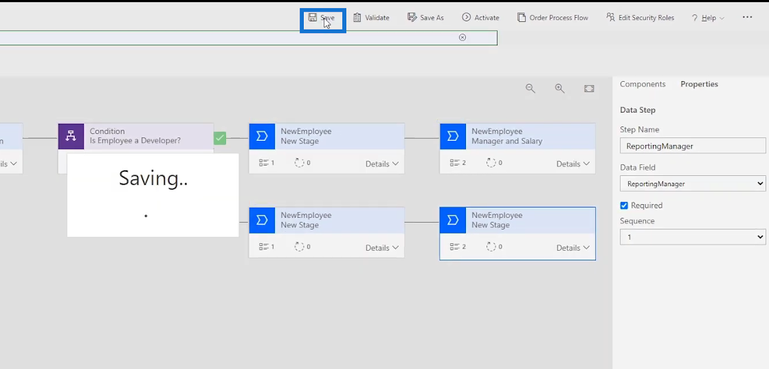 Microsoft Power Automate のビジネス プロセス フロー