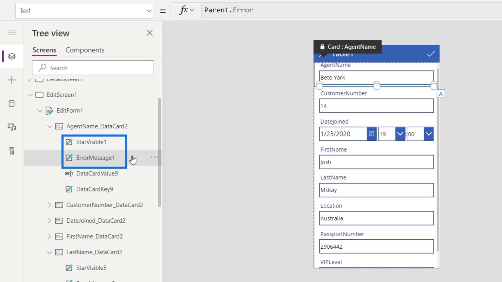 PowerApps 屏幕：編輯和更新