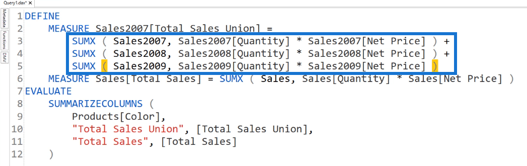 Fonction UNION DAX vs Power Query