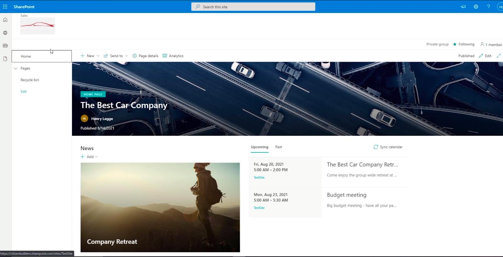 Éléments de navigation du site SharePoint : un aperçu