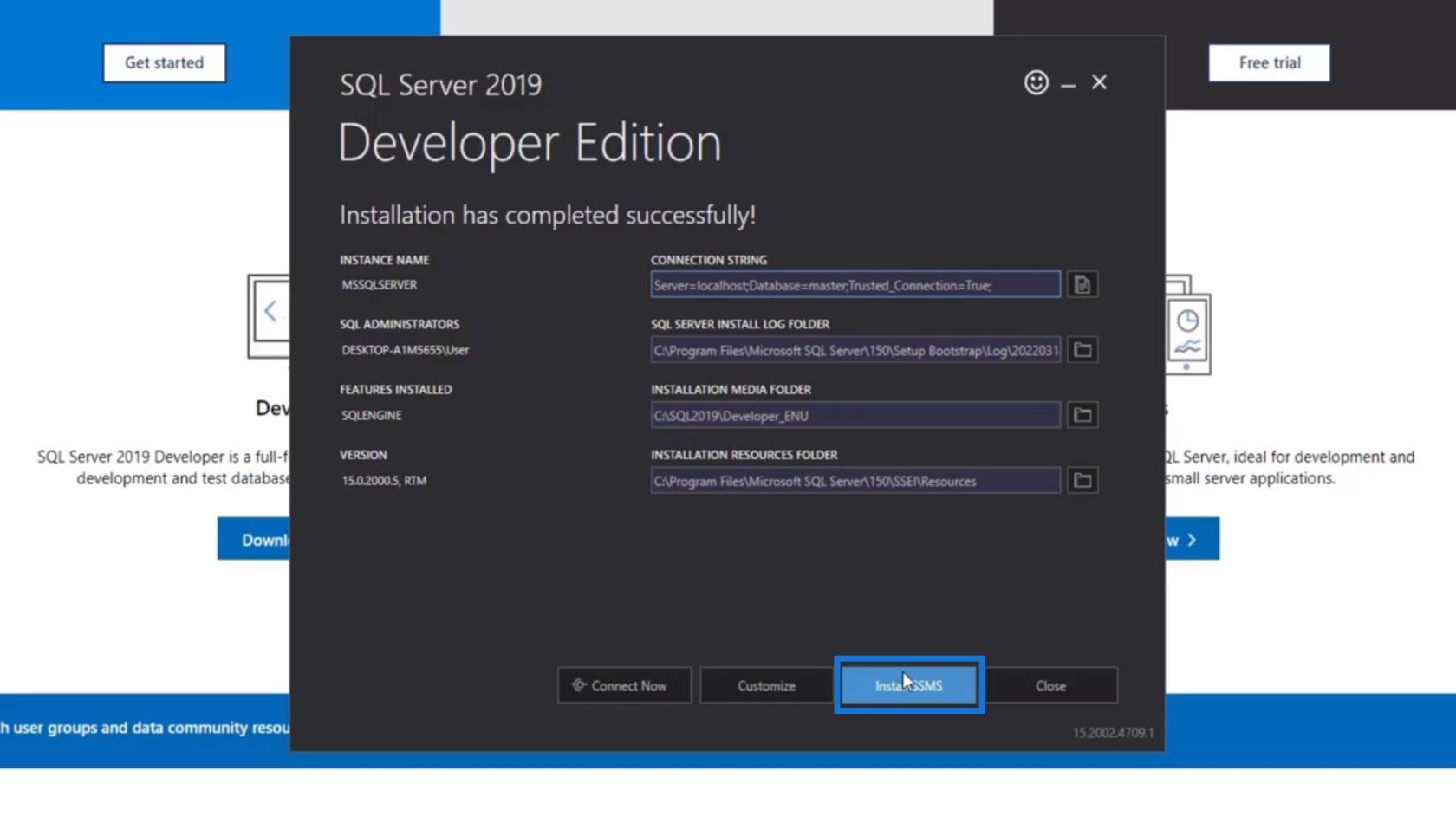 Téléchargement et installation de SQL Server