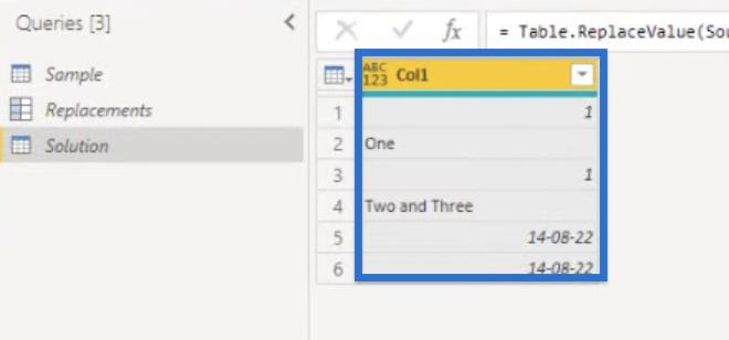 Substituir valor por texto correspondente no Power Query