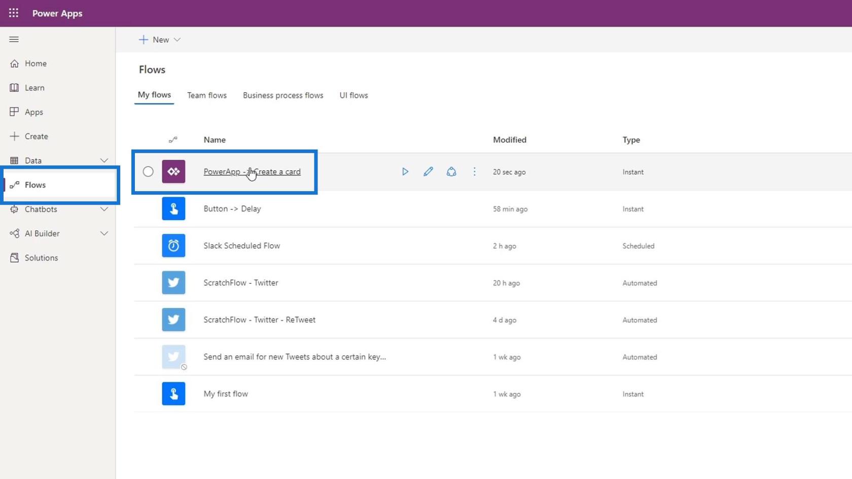 Intégration de PowerApps dans Microsoft Power Automate