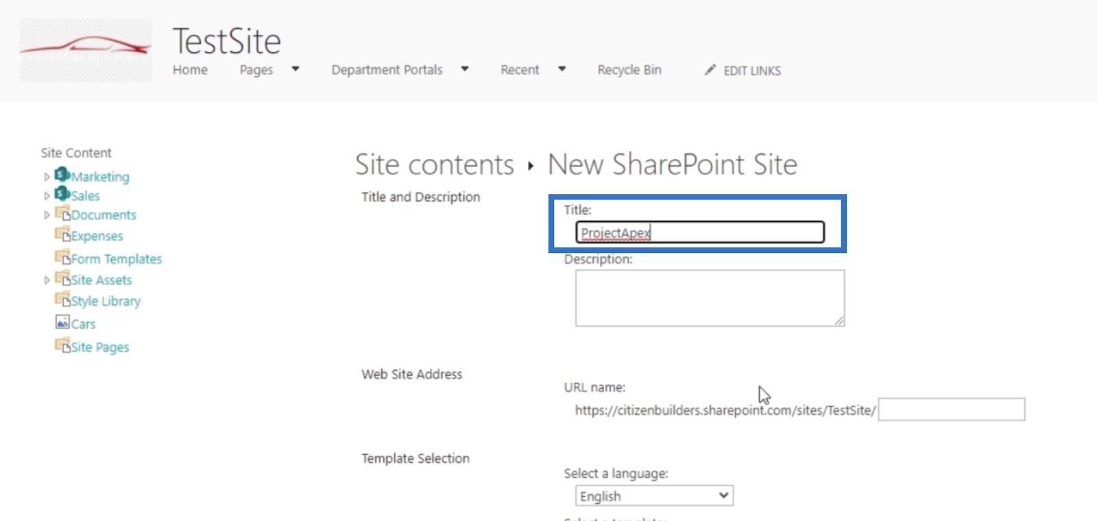 Site de projet SharePoint : création et configuration