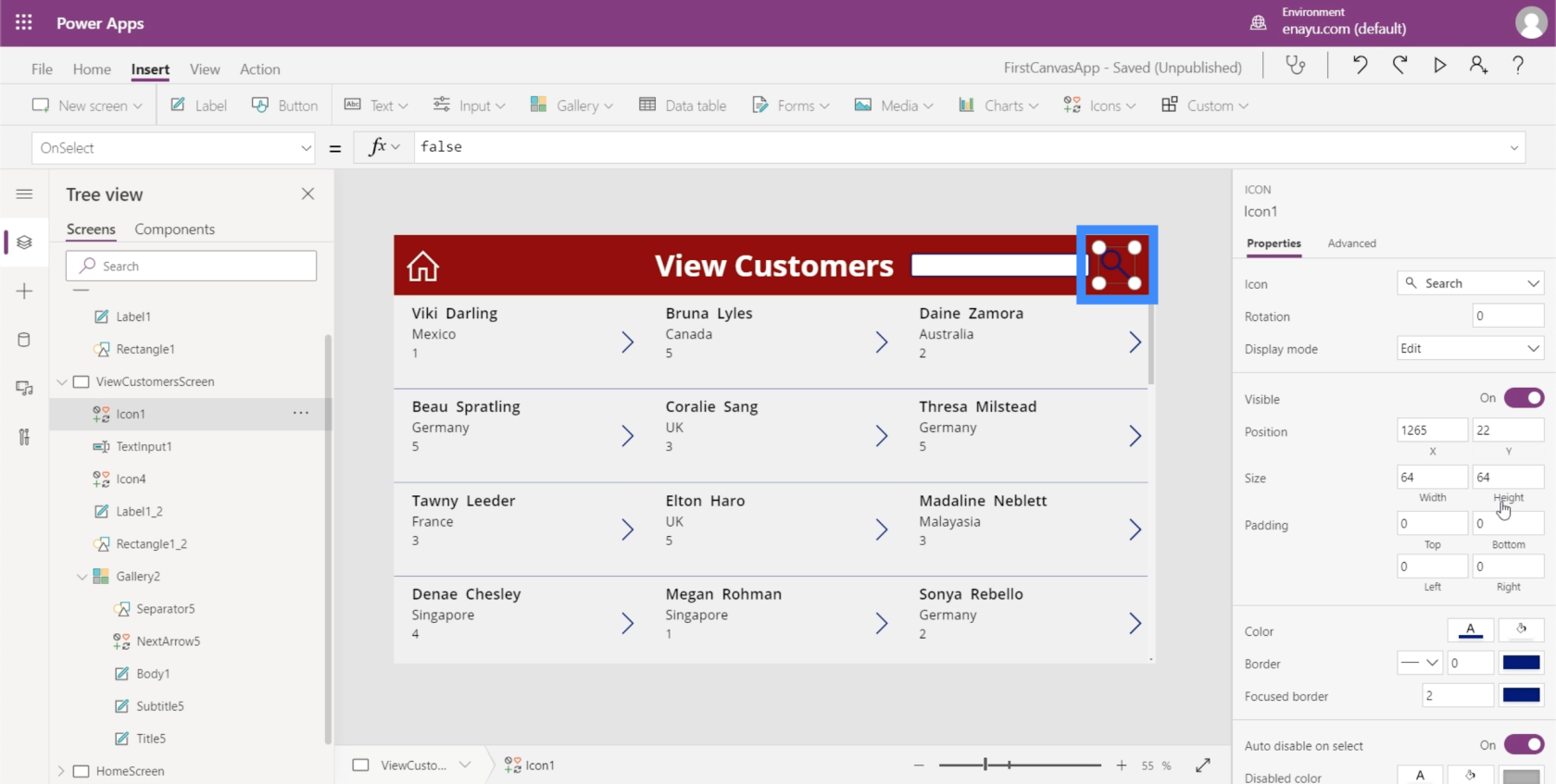 PowerApps 搜索字段：如何添加和自定義