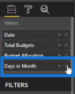 تخصيص الميزانية: التوقعات الشهرية عبر النتائج اليومية في LuckyTemplates
