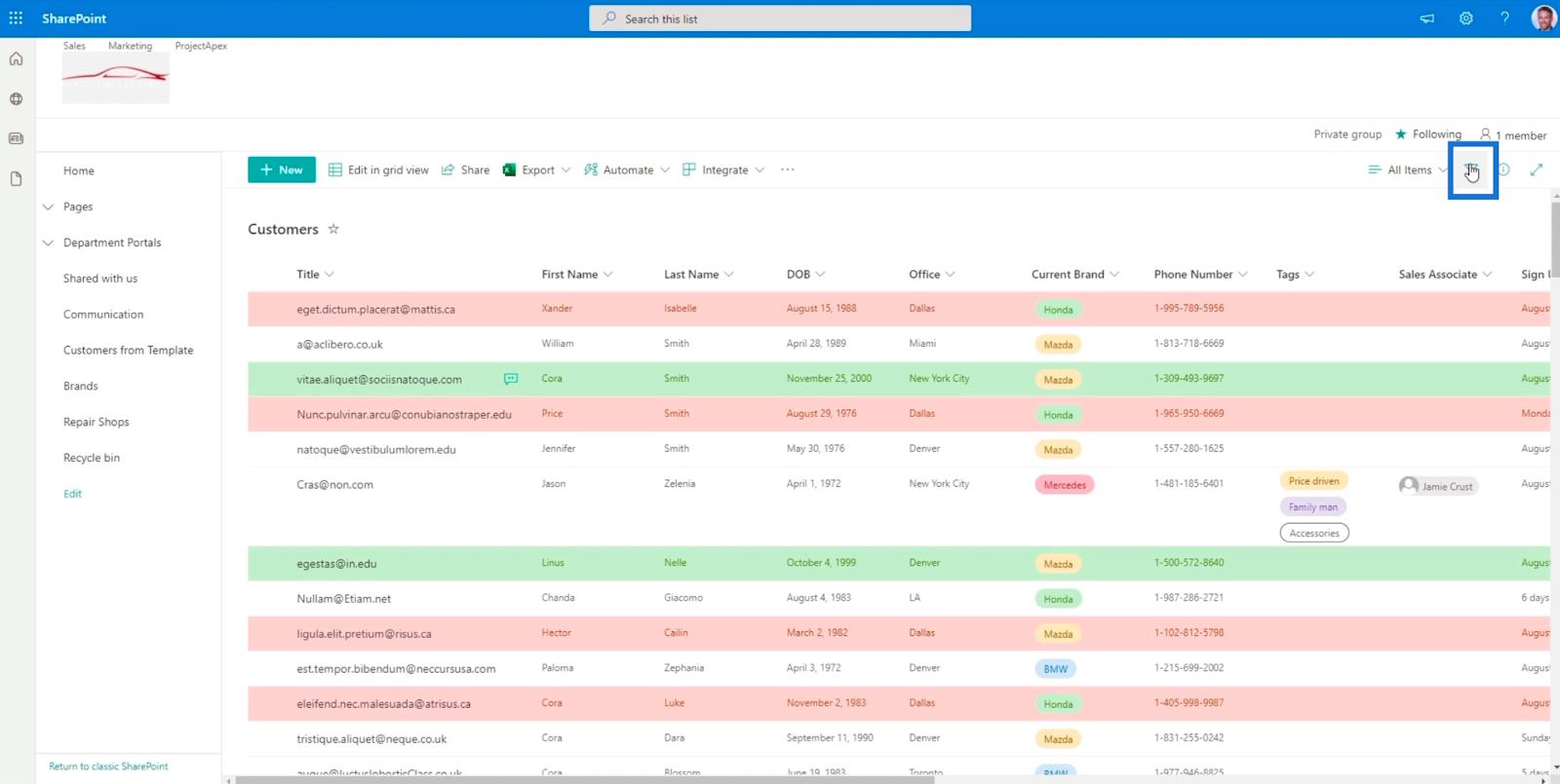 Tutorial de formatare a listei SharePoint