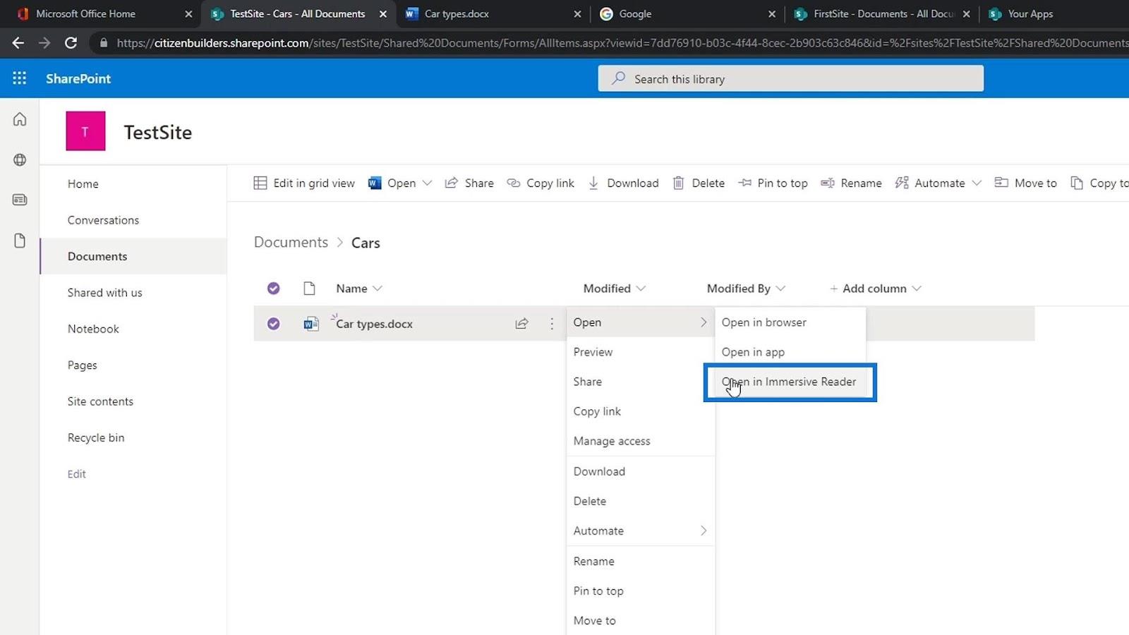 Biblioteca de documente SharePoint |  Tutorial pentru începători