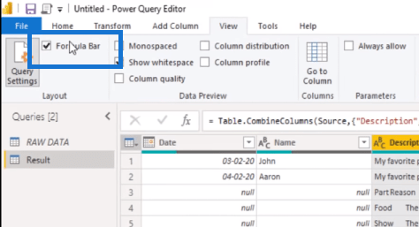 Comment fusionner dynamiquement des colonnes dans une table Power Query