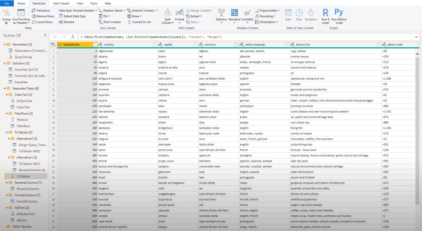 Table de dimension dans un fichier texte : solution Power Query