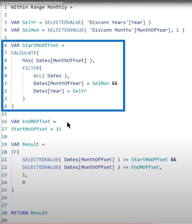 Time Intelligence In DAX : comment sélectionner dynamiquement la période de démarrage