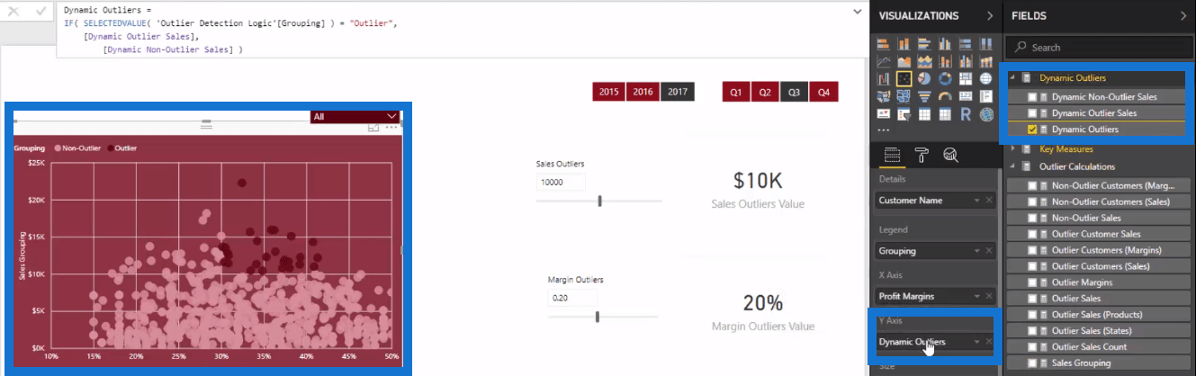 Mencipta Titik Pencetus Outlier Dinamik Dalam LuckyTemplates