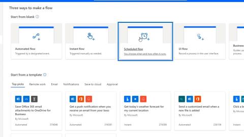 Workflows planifiés dans Microsoft Power Automate