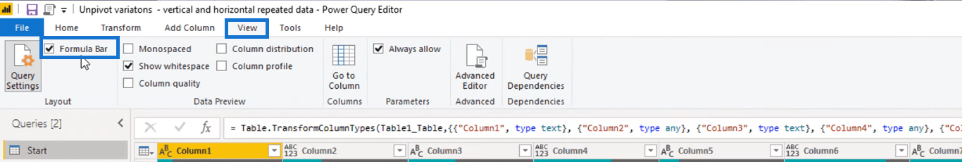 Transformer la disposition du type de calendrier en format tabulaire dans LuckyTemplates à l'aide de l'éditeur de requête