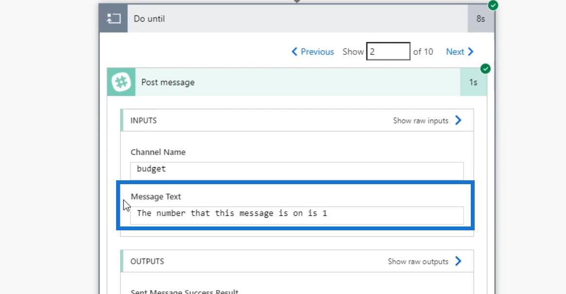 Faire jusqu'au contrôle de boucle dans Power Automate