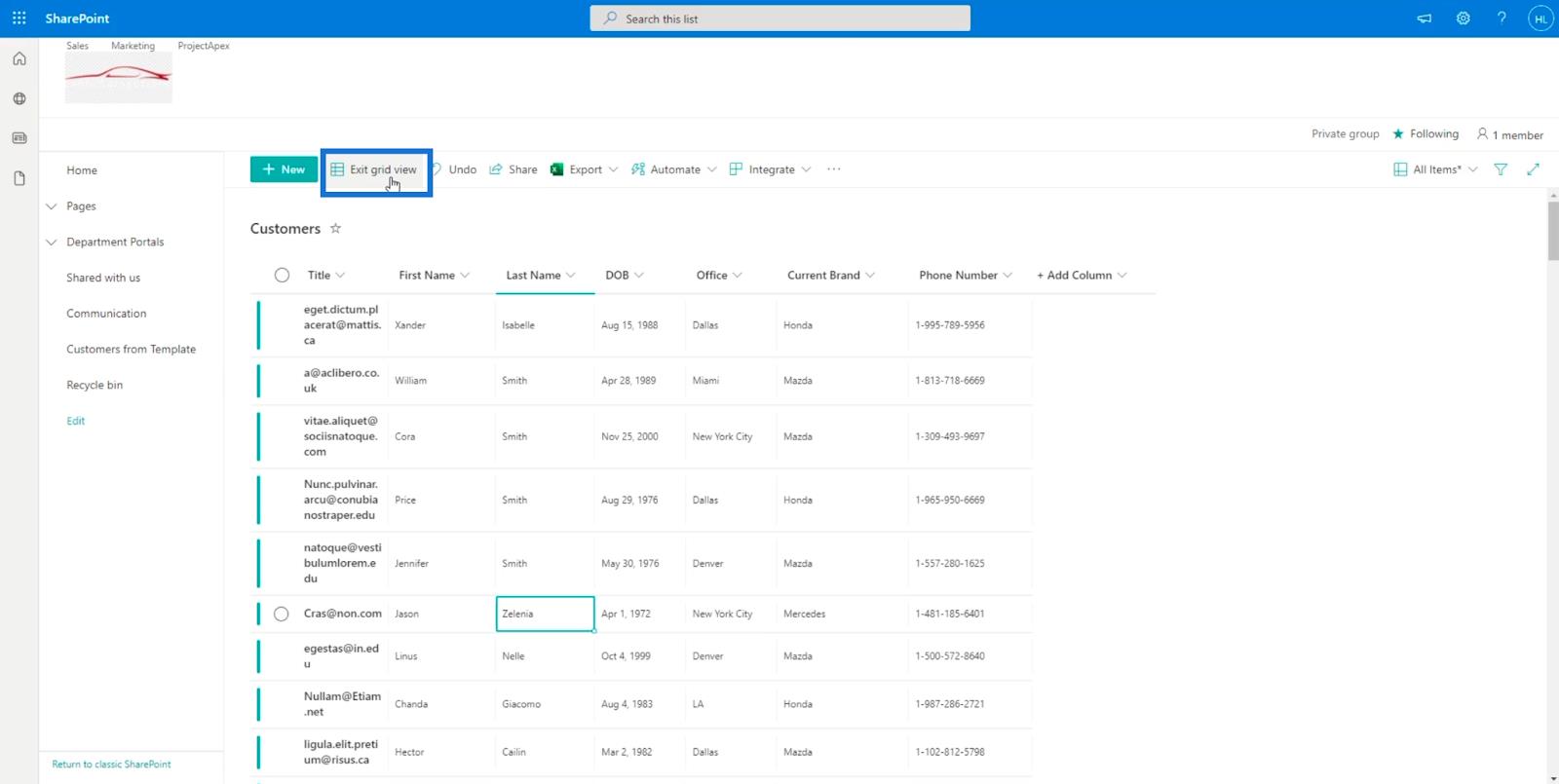 SharePoint 列表項：編輯單個和多個項目