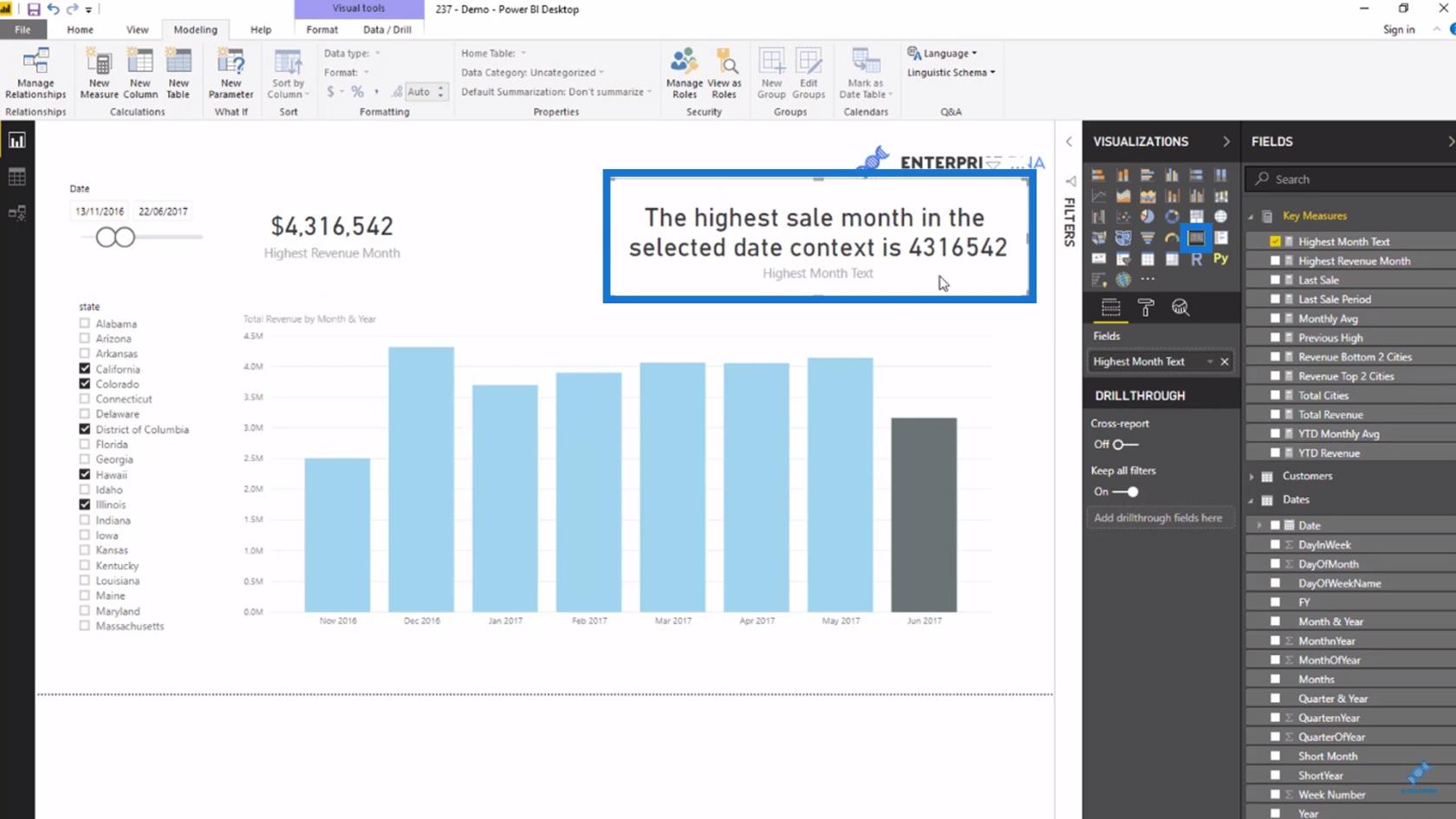 Technique de visualisation de données LuckyTemplates : création d'un en-tête ou d'un titre dynamique