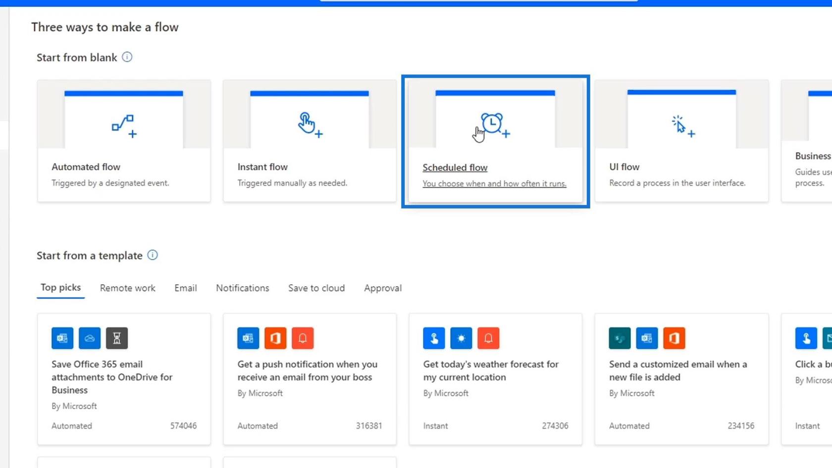 Workflows planifiés dans Microsoft Power Automate