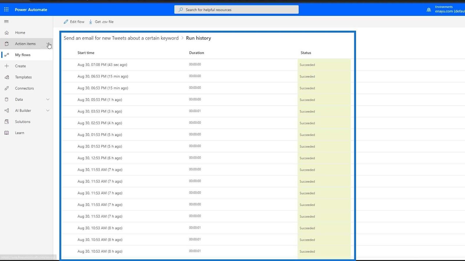 Microsoft Flow 자습서 – 인스턴트 대.  자동화된 흐름