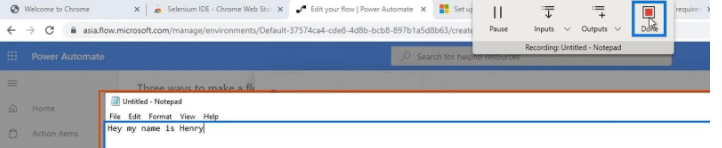 Entrées de flux d'interface utilisateur dans Microsoft Power Automate