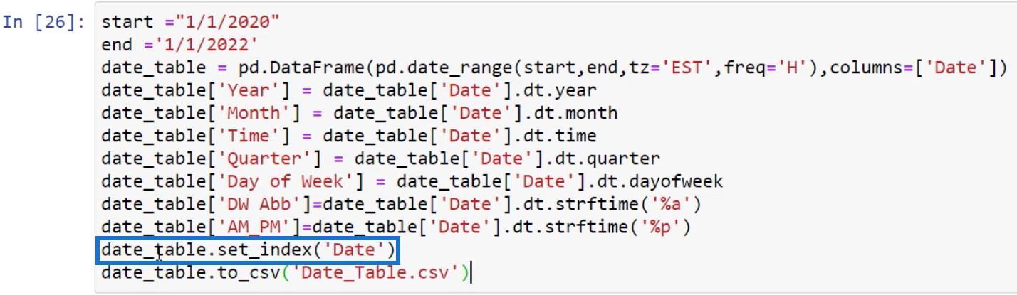 LuckyTemplates ze skryptami w języku Python do tworzenia tabel dat