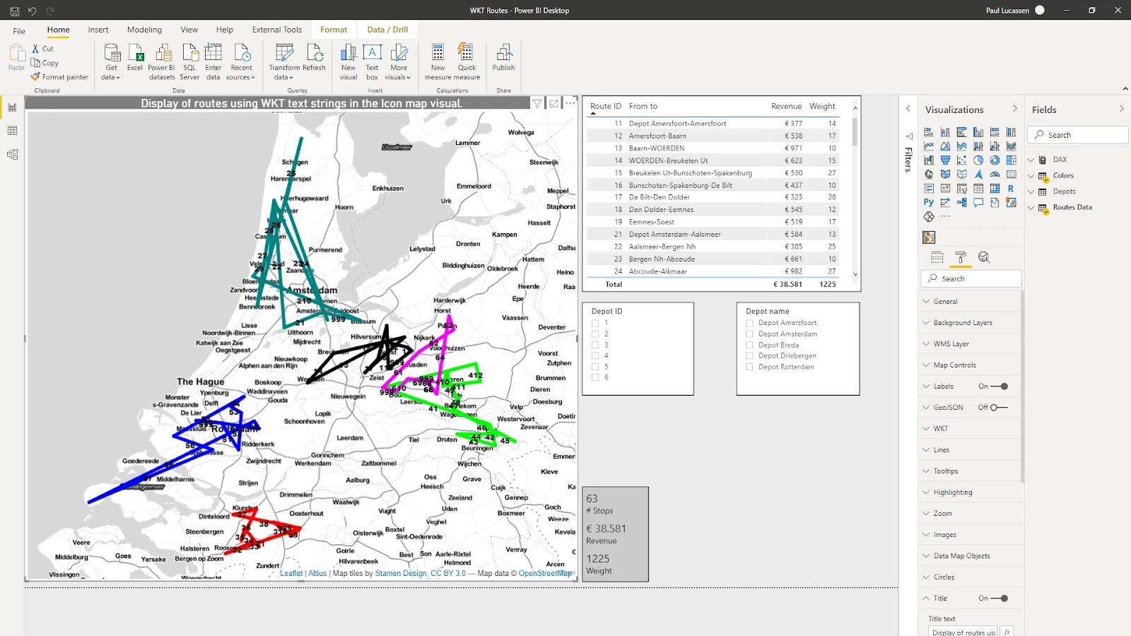 Visualizzazione della mappa delle icone di LuckyTemplates: stringhe WKT