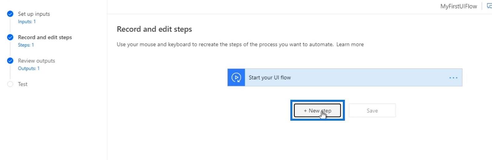 Entrées de flux d'interface utilisateur dans Microsoft Power Automate