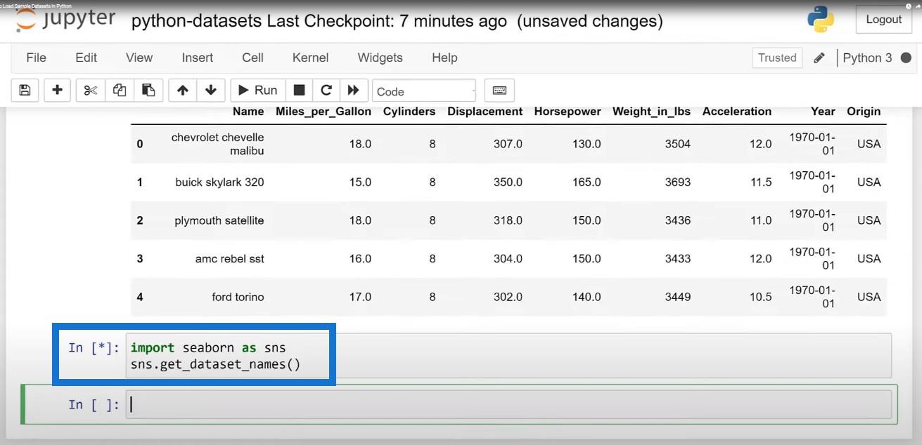 Comment charger des exemples d'ensembles de données en Python