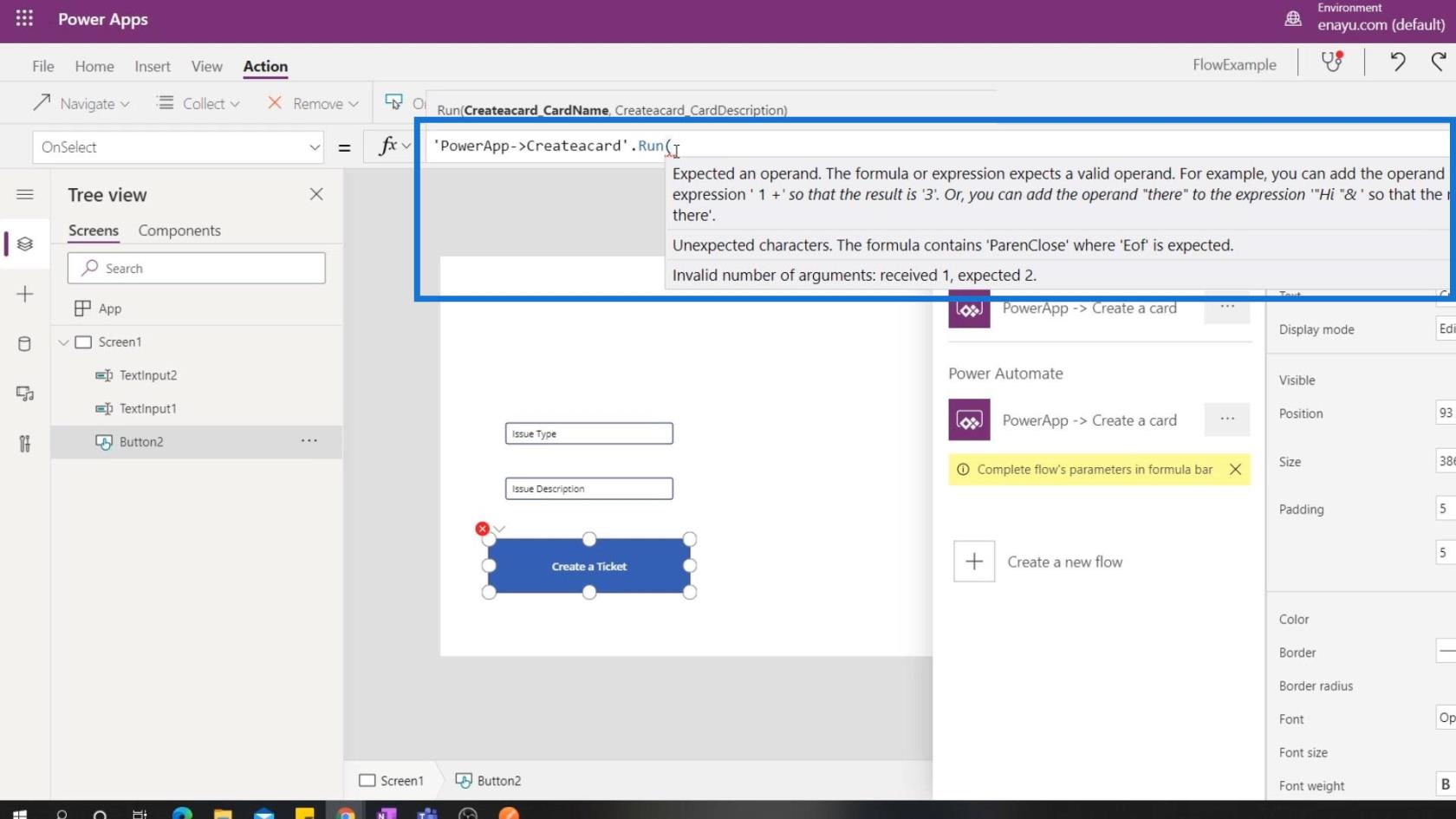 Intégration de PowerApps dans Microsoft Power Automate