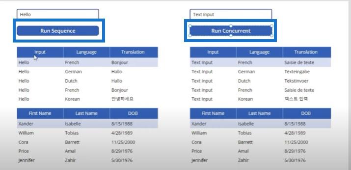 Comment utiliser la fonction simultanée dans Power Apps