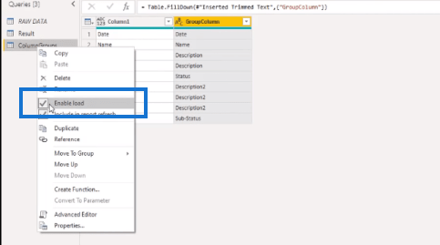 Comment fusionner dynamiquement des colonnes dans une table Power Query