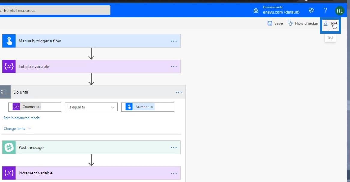 Faire jusqu'au contrôle de boucle dans Power Automate