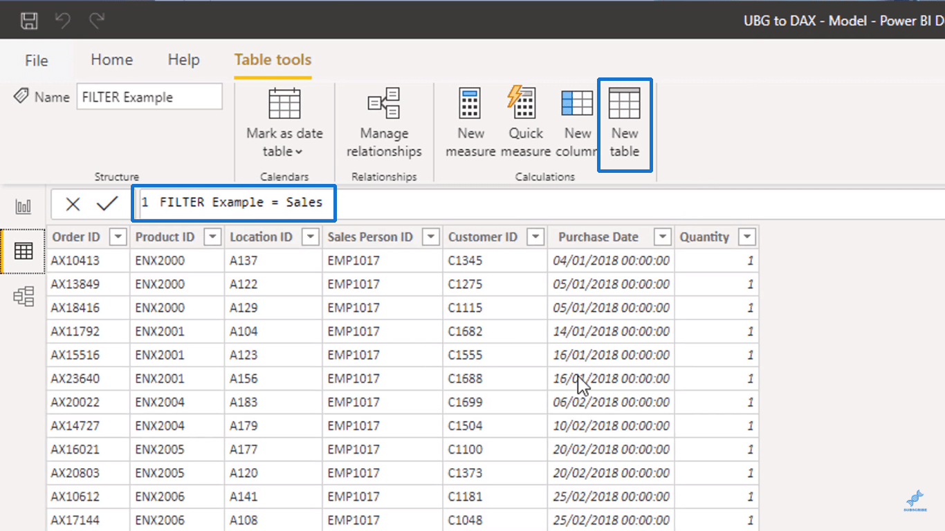 Utilizarea funcțiilor de tabel DAX în LuckyTemplates