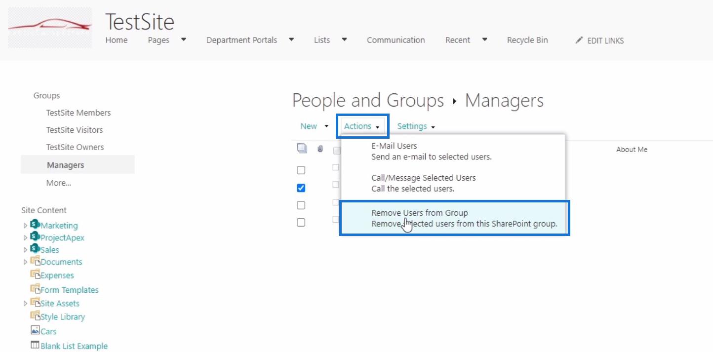 Personnalisation de la demande d'accès au site SharePoint