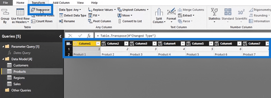 Editor de consultas de LuckyTemplates: transformaciones de filas y columnas