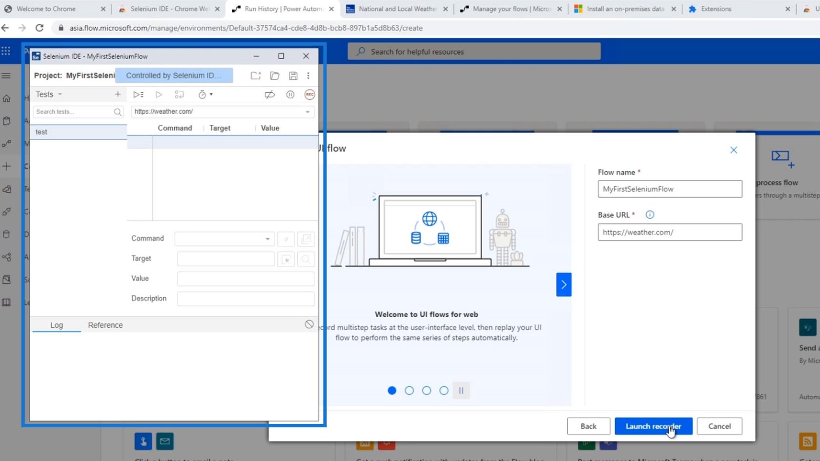 Selenium IDE In Power Automate UI 流程