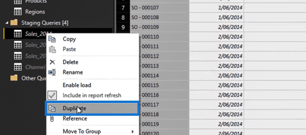 Referencia y duplicación de consultas en LuckyTemplates