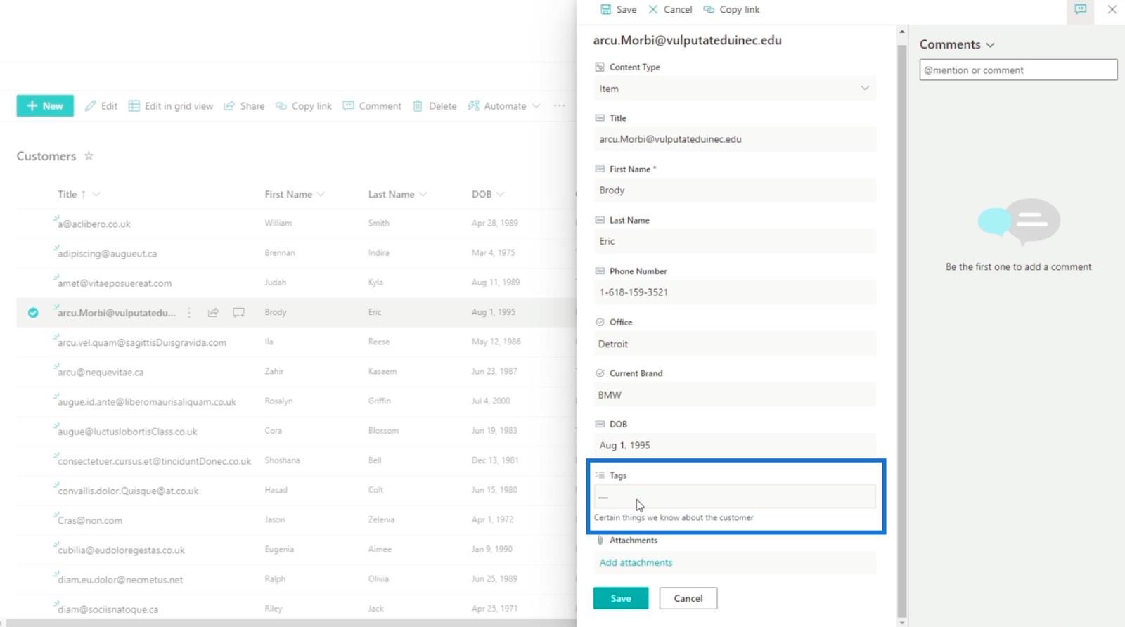 在列表中添加 SharePoint 選擇字段