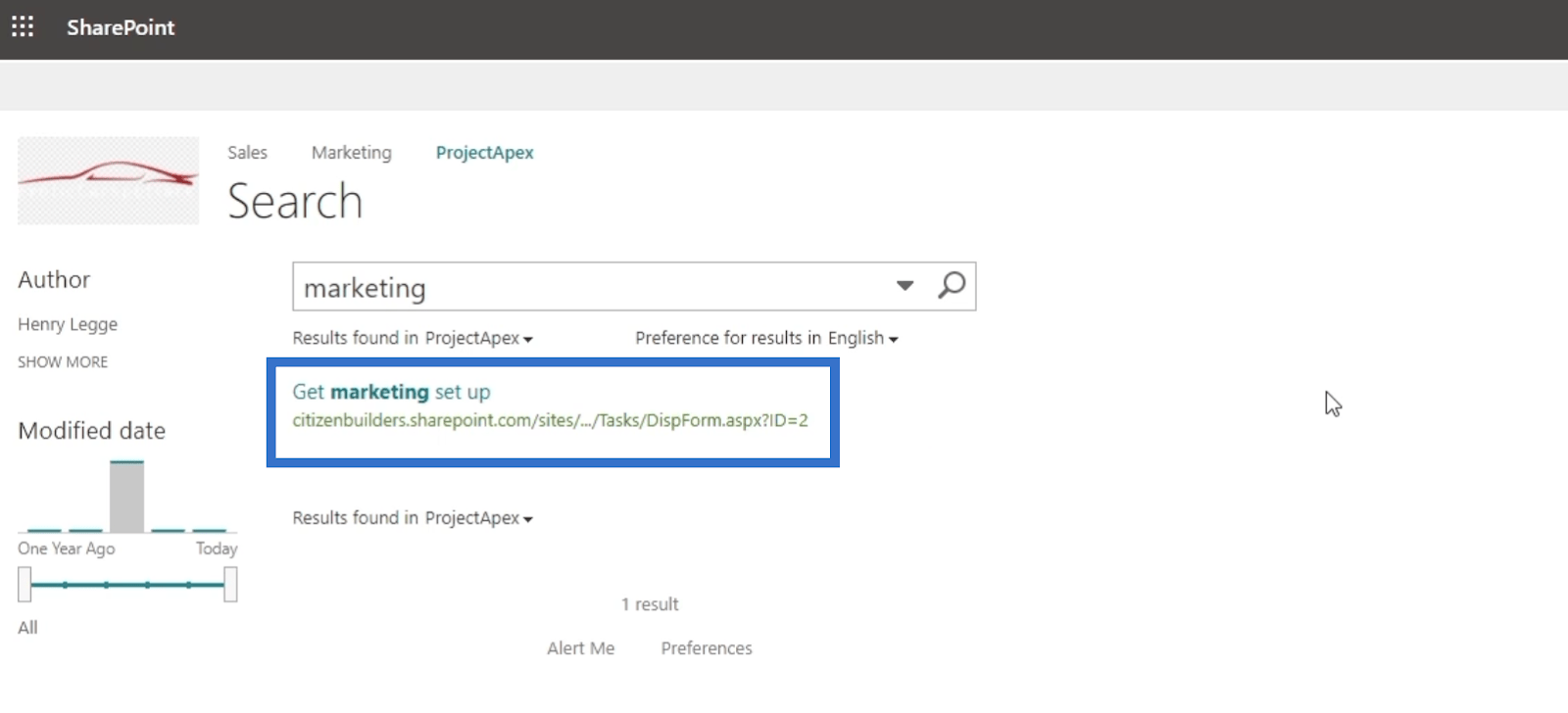 La fonctionnalité de recherche SharePoint