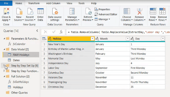 Calendrier perpétuel des vacances – POTW #12 (Solution Power Query)