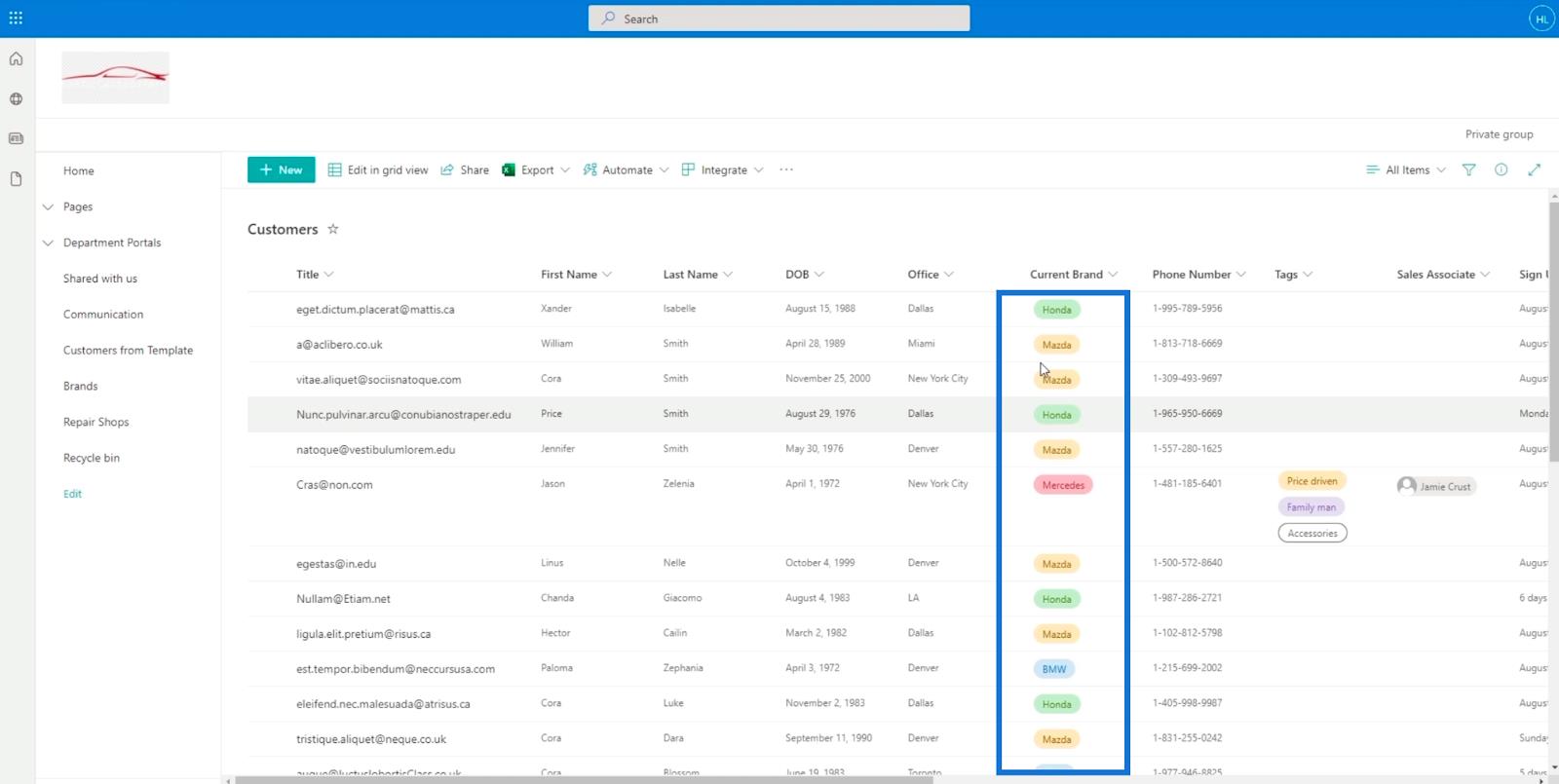 Tutorial de formatare a listei SharePoint